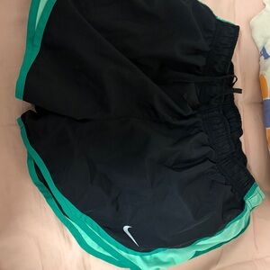 Nike Black and Green Sports Shorts